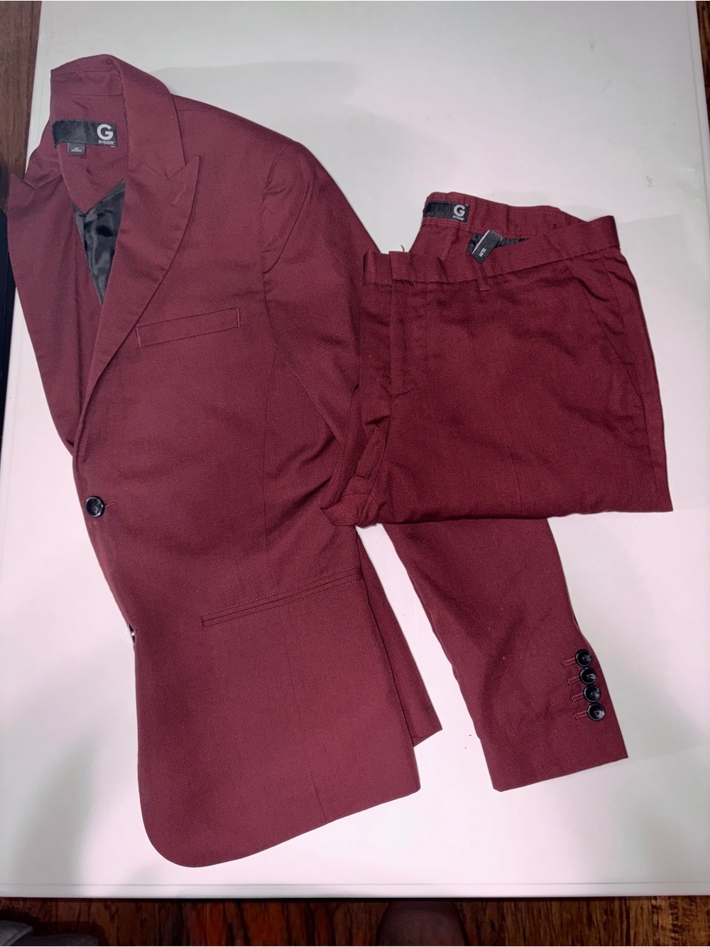 G by Guess Men's Maroon Suit Set